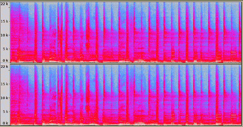 спектр аудио до сжатия